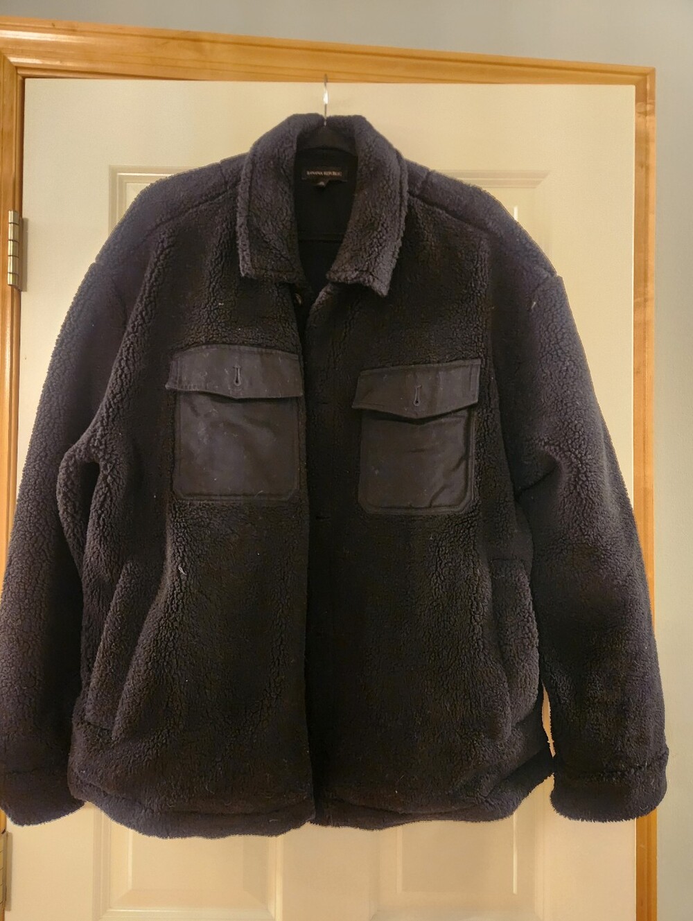 Banana Republic Navy Sherpa Field Jacket with Chest Pockets XL